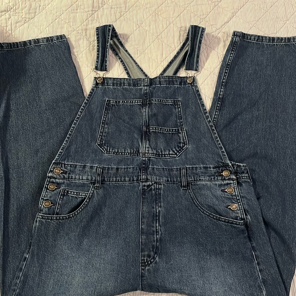Free people size extra large denim overalls